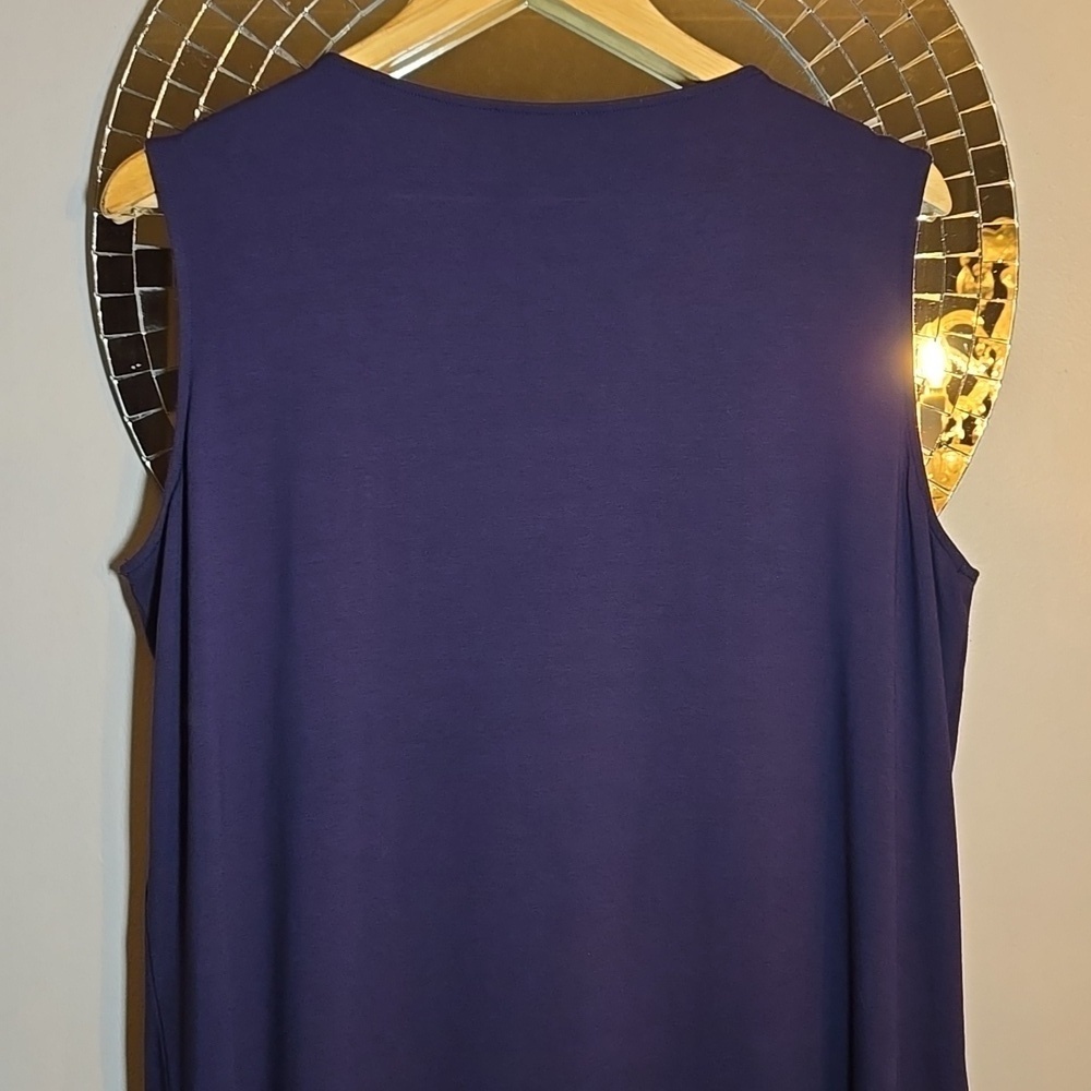 Eileen Fisher Viscose Rap Sleeveless Stretch Midi Shift Dress - Picture 5 of 9